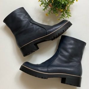 Coclico Navy Leather Lug Sole Style Boots 7.5 /38